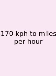 170 Kph To Miles Per Hour