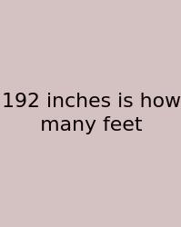 192 Inches Is How Many Feet
