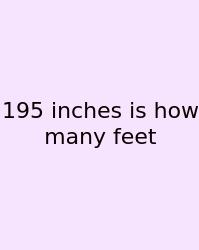 195 Inches Is How Many Feet