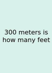 300 Meters Is How Many Feet
