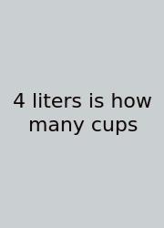 4 Liters Is How Many Cups