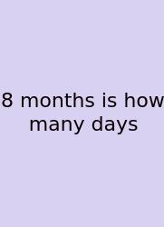 8 Months Is How Many Days