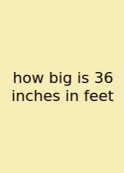 How Big Is 36 Inches In Feet