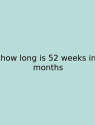 How Long Is 52 Weeks In Months