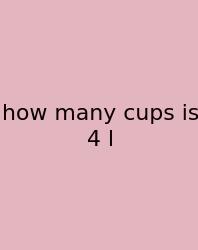 How Many Cups Is 4 L