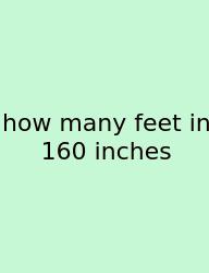 How Many Feet In 160 Inches