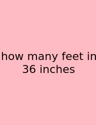 How Many Feet In 36 Inches