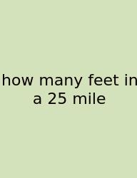 How Many Feet In A 25 Mile