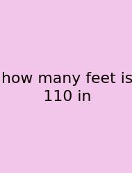 How Many Feet Is 110 In
