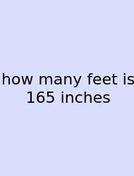 How Many Feet Is 165 Inches