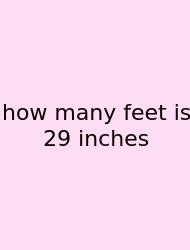 How Many Feet Is 29 Inches