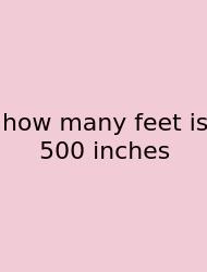 How Many Feet Is 500 Inches