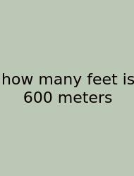 How Many Feet Is 600 Meters