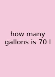 How Many Gallons Is 70 L