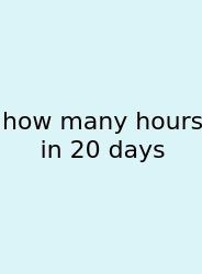 How Many Hours In 20 Days