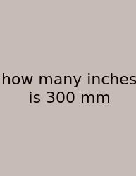 How Many Inches Is 300 Mm