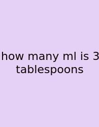 How Many Ml Is 3 Tablespoons