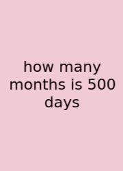 How Many Months Is 500 Days