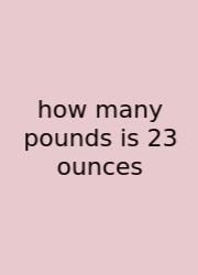 How Many Pounds Is 23 Ounces