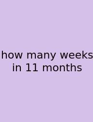 How Many Weeks In 11 Months