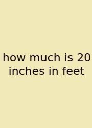 How Much Is 20 Inches In Feet