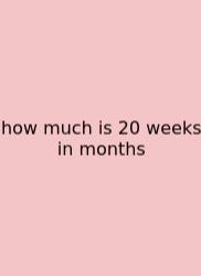 How Much Is 20 Weeks In Months