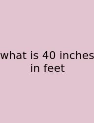 What Is 40 Inches In Feet